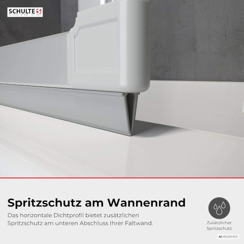 Schulte Duschwand für Badewanne mit Seitenwand, 3-teilig, 129x140x70cm – Ansicht 5