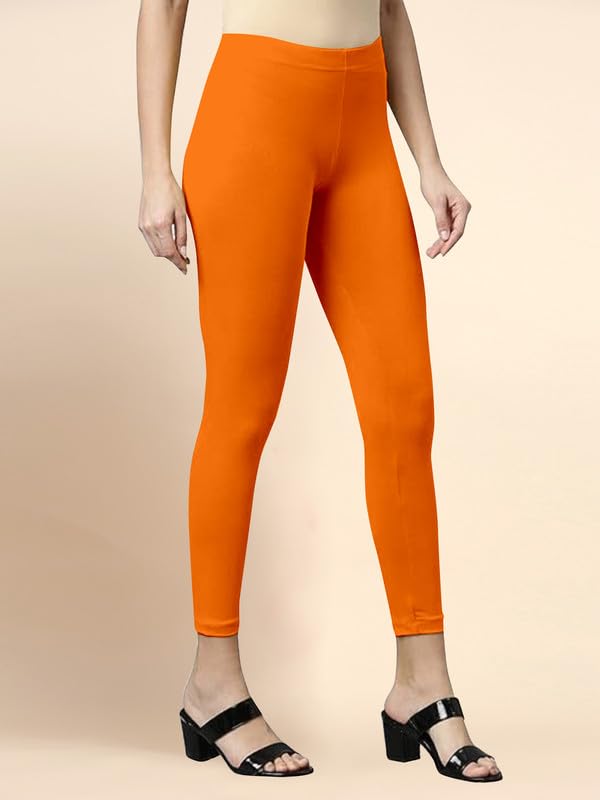 Image of TRENDMALLS Women's Microfiber Elastane Stretch Soft Cropped Leggings with Ultrasoft Waistband for Women