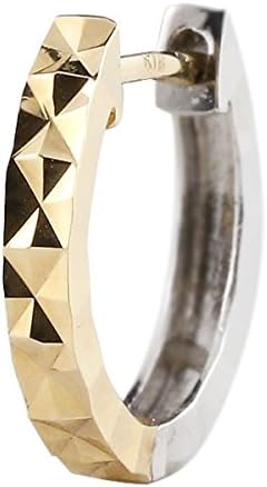 幅広 10K YG ダイヤモンドカット フープピアス 片耳 幅広 10K YG