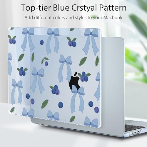Image of Tuiklol for MacBook Air 13 inch Case M5 2026 M4 2025 M3 2024 M2 2022 Release Model A3449 A3240 A3113 A2681,Plastic Hard Shell Cover for MacBook Air 13.6 with Touch ID, Blue-Berries