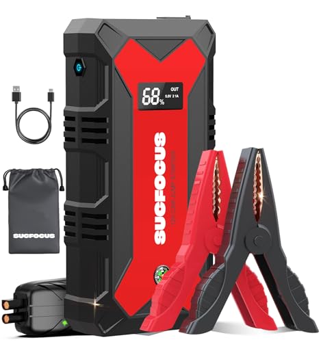SUCFOCUS Starthilfe Powerbank, Auto Starthilfe 12V (Bis zu 9L Benzin/8.5L Diesel) Starter Powerbank...