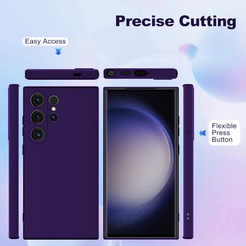 Image of Back Cover for Samsung Galaxy S23 Ultra 5G | Full Camera Protection | Premium Liquid Silicon Case | Flexible Bumper Case for Samsung Galaxy S23 Ultra 5G (Dark Purple)