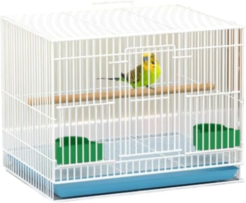 Biizhe 鳥かご 組立式 ステンレス製 大型 掃除便利 中小型鳥用 セキセイインコ インコ等(35*25*25,白色)
