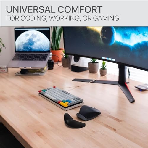 Image of Ergonomic Gliding Palm Rest for Mouse, Sliding Palm Rest That Moves with The Mouse, Wrist Rest Support Relieve Wrist Pain Suitable for Office, Computer (Light Grey)