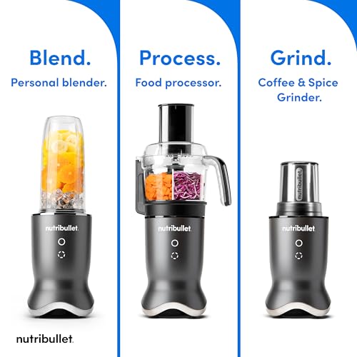 nutribullet® Ultra Plus+ 3-1 Compact Kitchen System, 1200W Kitchen System with Blender, Food Processor, and Coffee and Spice Grinder, 32oz and 24oz Blending Cups, 2-Cup Food Processor, Gunmetal Gray image 3