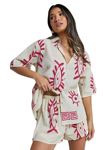 Image of Leriya Fashion Women's Rayon Co-ord Set Stylish | Summer Pajama Set for Women & Girl for Beach & Holiday Look | Night Suit| Summer Vacations Printed Pyjama Set for Goa Beach Outfits