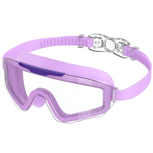 Ambienden Occhialini Nuoto Uomo Donna Montatura Grande | Polarizzate Occhialini Nuoto Adulto Per Piscina & Acque Aperte | Anti-Appannamento Protezione UV Vestibilità Impermeabile