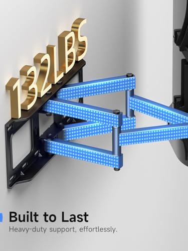 Image of Suptek Full Motion TV Bracket for 32-84 inch TVs | 75 /70 /65 /55 /50 /48 /43 /42 /40 Inch Swivel Wall Mount | Space Saving Tilt Design | Fits Wood Studs & VESA 600x400mm, Max Hold 60kg MA01A