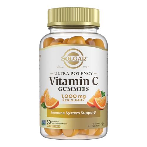 Solgar Vitamin C Gummies for Adults, 60 Vegetarian and Gluten Free Gummies | 1,000mg, Ultra Potency Vitamin C Immune System Support, Tasty Tart Orange Flavor - image 1