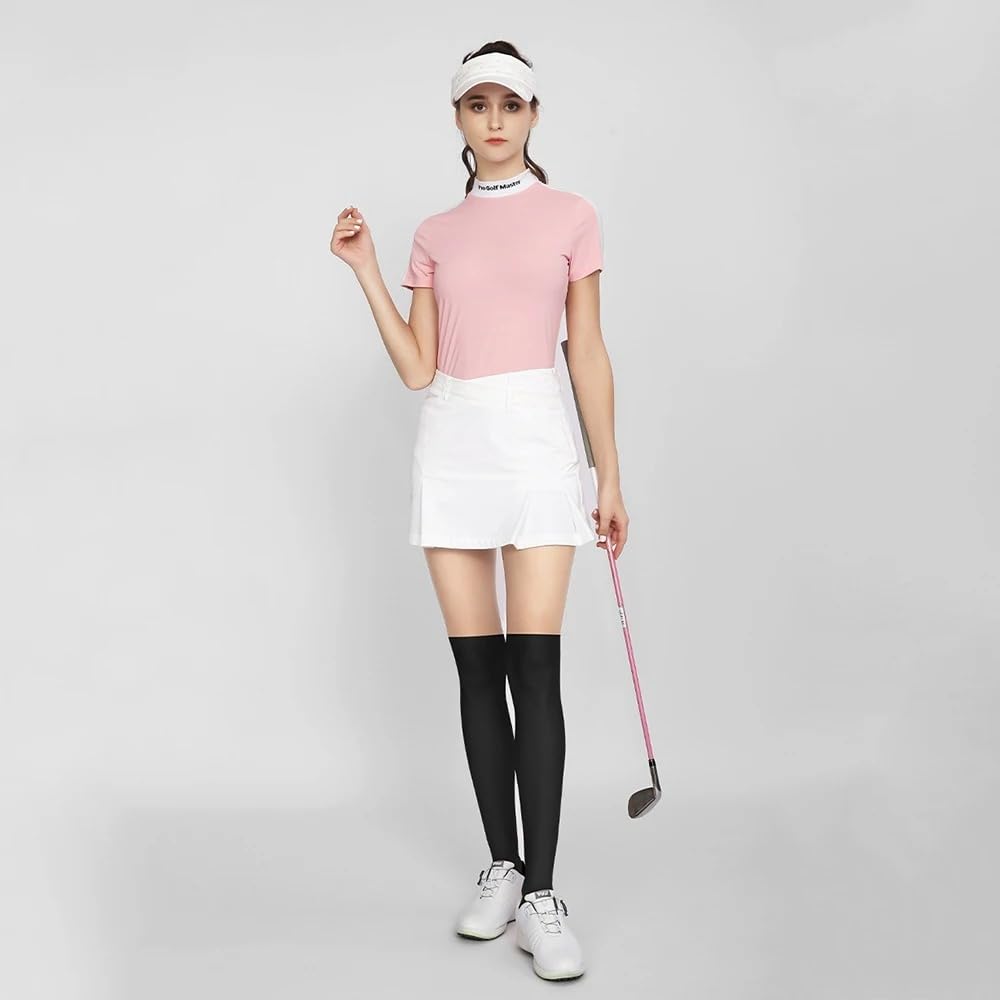 4 szt. Golf legginsy z filtrem przeciwsłonecznym skarpety sportowe damskie letnie lekkie oddychające łączone antypoślizgowe pończochy z jedwabiu lodowego
