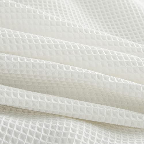 Zjzc Art 100% Cotton Waffle Weave Duvet Cover Set,Luxury Bedding Set 3 Pieces ,Easy Care,Simple Style For All Season, With Buttons Closure And Zipper (Creamy White, Queen) #TOP5