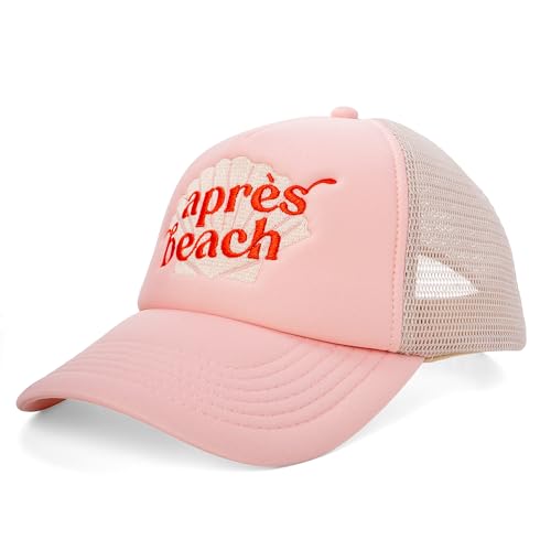 PACIFIC BRIM Womens Adjustable Cap Mesh Side Panels Trucker Hat - Apres Beach
