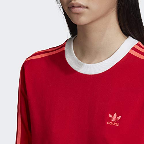 adidas Originals Women's 3-Stripes Long-Sleeve Tee, Scarlet, Medium