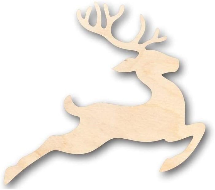 Unfinished Wood Flying Reindeer Shape Rudolph Christmas