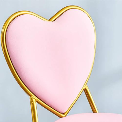 Silla de tocador cómoda de piel rosa contra dolores de espalda 3