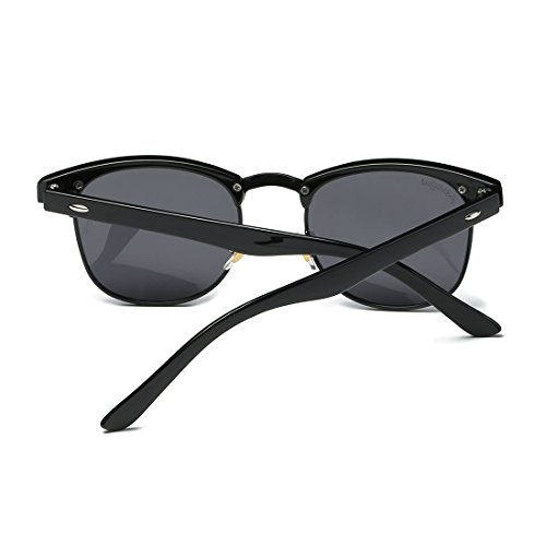 Image of AEVOGUE Polarized Semi Rimless Sunglasses for Men Women, Retro UV400 Sun Glasses for Driving Outdoor