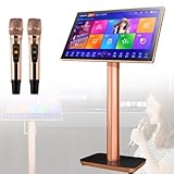 Atwynd Karaoke Profesional para Fiestas Familiares, con Pantalla Táctil Capacitiva, Modos de Música Ajustables y Actualización Automática de Canciones en la Nube 22in-3T