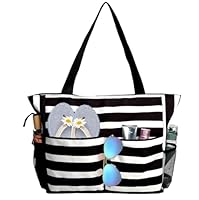 TAHAVICE Strandtasche Damen mit Reißverschluss, Große Strandtasche xxl Familie, Badetasche Damen Wasserdicht, Beach Bag Tote Bag für Strand Reisen Pool