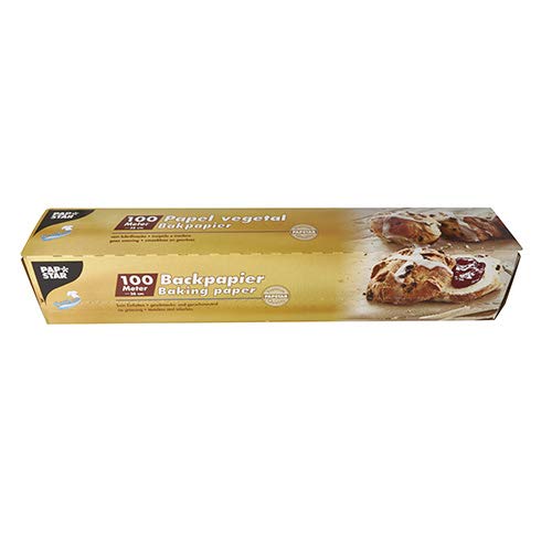 PAPSTAR Backpapier 100 m x 38 cm braun in Faltschachtel, Sie erhalten 6 Packungen á 1 Rolle (insgesamt 6 Rolle)