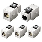 [UL Listed] Cable Matters (5 Pack) RJ45 Shielded Cat6 Keystone Jack In-Line Couplers in Silver