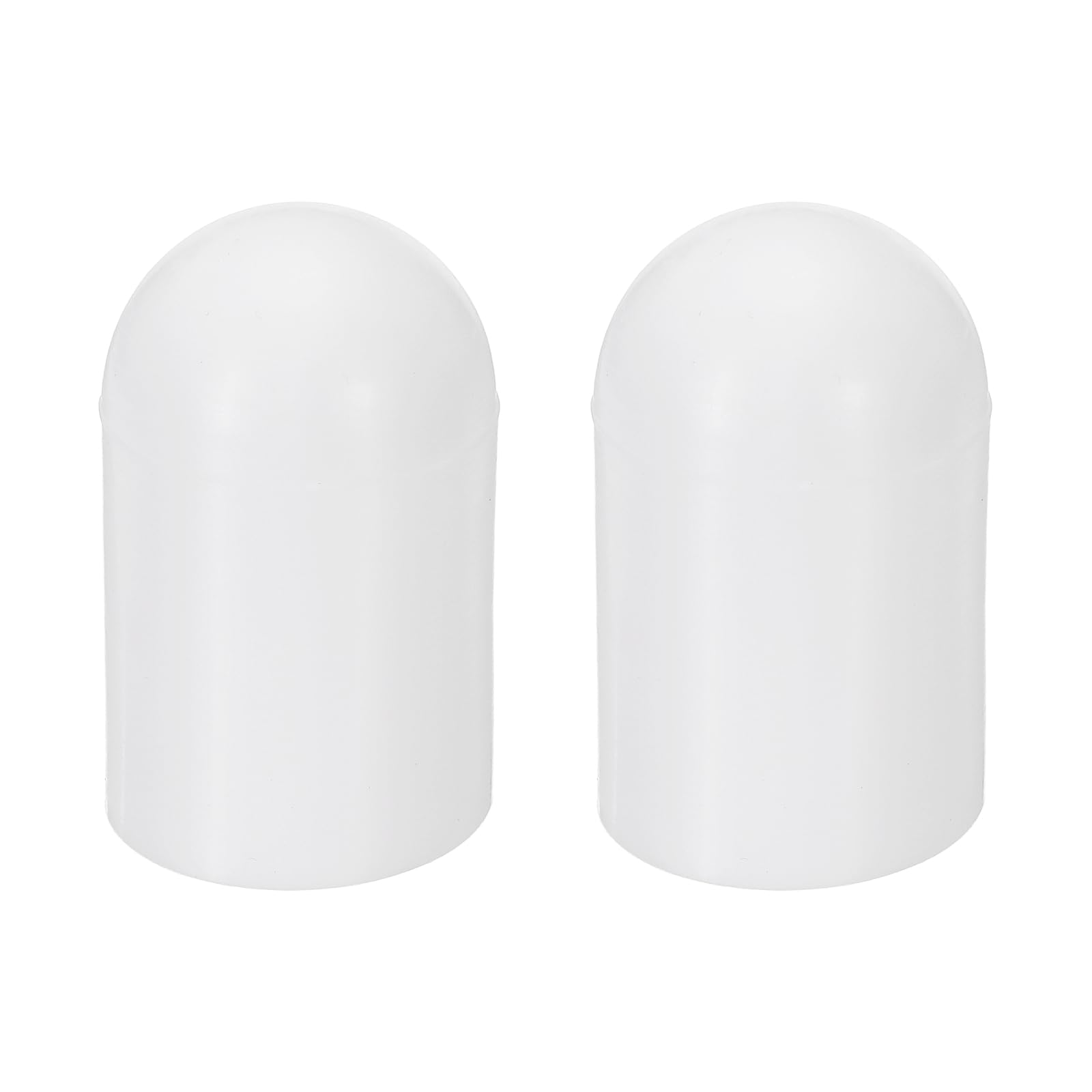 sourcing map 2 Pcs Flashlight Diffuser Caps, 32mm ID x 55mm Height Flexible Silicone End Caps, Screw Thread Protector Covers for 33-36mm Torch LED Lights Furniture Tubing Bolt, White