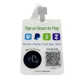 Multilink NFC Tap or Scan to Pay QR Code Sign for Venmo, Cash App, Zelle, PayPal, NFC QR Card Wearable Acrylic Sign for Business with Lanyard, Business Sign Badge for Pop Up Event Supplies