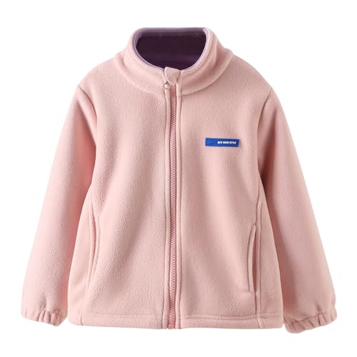 Kids Boys Girls Polar Fleece Jacket Cute Fall Winter Warm Outerwear Full Zip Cute Fuzzy Youth Coat 3-9 Years