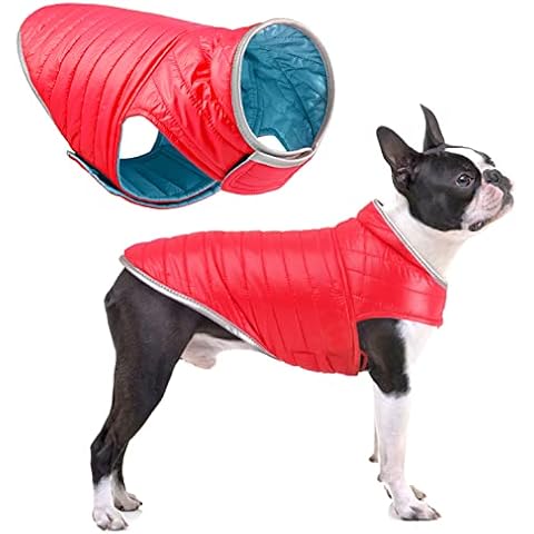 Oslueidy Reversible Dog Coat,Winter Dog Jacket Warm Puppy Vest Waterproof Pet Clothes Windproof Dog Snowsuit Apparel Reflective Pets Outfit for Small Medium Large Dogs Cover