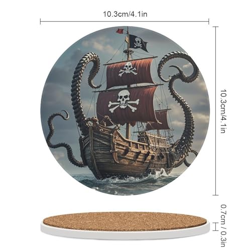 Dessous de verre en céramique lot de 6 avec liège pour table basse
