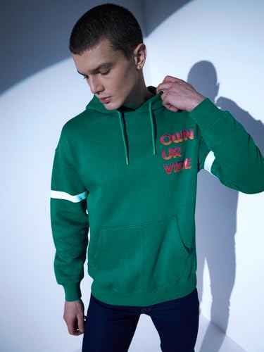 Image of Hubberholme Men Navy Blue Cotton Long Sleeves Regular Hood Sweatshirts HHMSSW23001