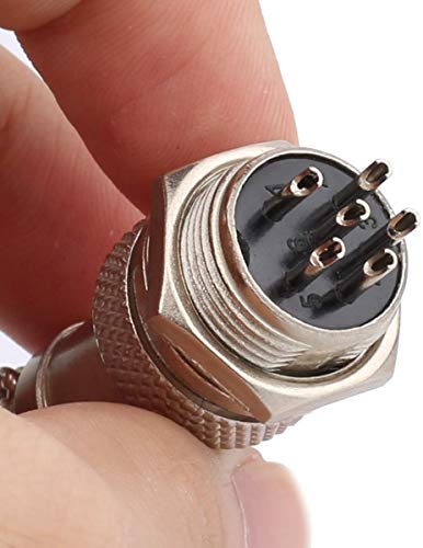 Clyxgs GX16 6 Pin Panel Mount Round Metal Aviation Plug Adapter Male Female Plug Metal Socket (Pack of 5) - Image 3