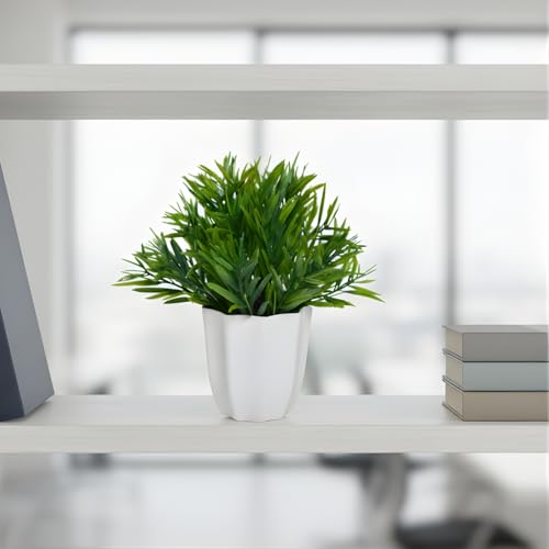 Image of fancymart Artificial Mini Bamboo Bunch in Pot - 22 cm Height, Perfect for Tabletop Decoration | Ideal for Home & Office Decor