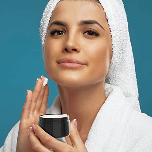 Houseables Cosmetic Containers With Lids, Black Jars, Lotion Container, 2 Oz Jars With Lids, Small Plastic Pot for Body Butter, Cream, Makeup, Powder, Body Scrub, Lip Scrub, Balm, Travel, Empty, 24 PK4