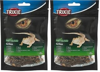 Trixie grillons séchés 25 g, lot de 2, complément pour reptiles