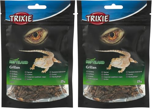 Trixie grillons séchés 25 g, lot de 2, complément pour reptiles