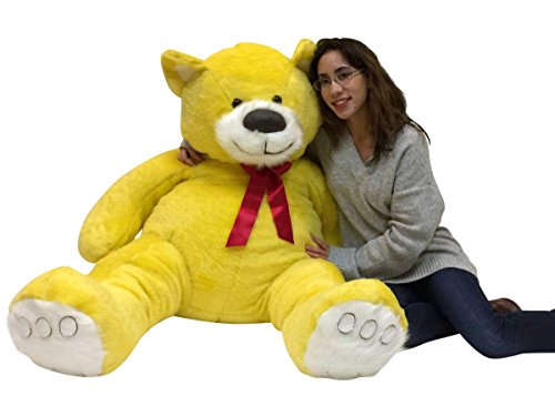 Big Plush American Made 5 Foot Yellow Teddy Bear Soft 60 Inch Large Stuffed Animal Made In Usa #TOP5