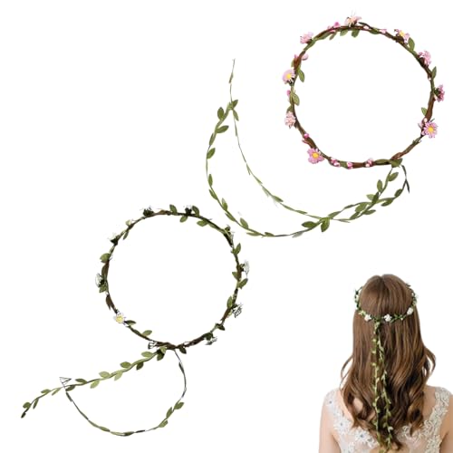 YUZNA Guirnalda Floral, Accesorio de Cabello para Novias, Perfecto para Mujeres, Damas de Honor y Bodas, Corona Elegante y Atractiva con Flores, Tiaras y para el Pelo para Boda y Ceremonia