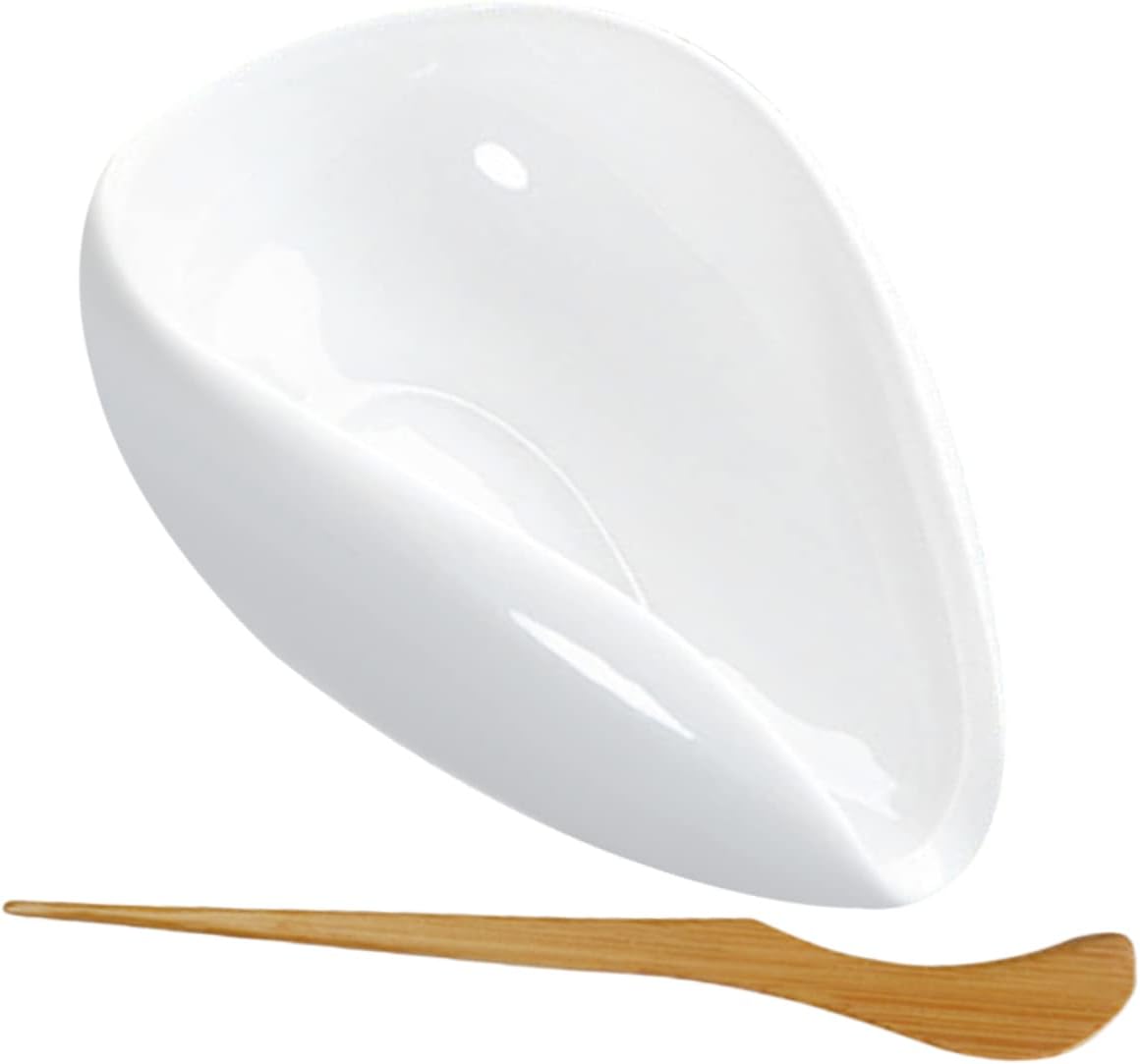 Loose Tea Scoop Ceramic Plate Tea Rose Holder Coffee Bean Scoop Accessory
