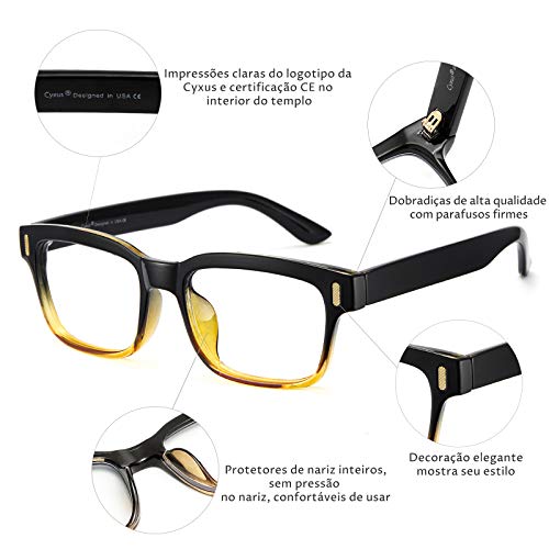 Cyxus Óculos de Bloqueio de Luz Azul Peso-leve Óculos de Jogo de Computador de Filtro Raio Azul Femi