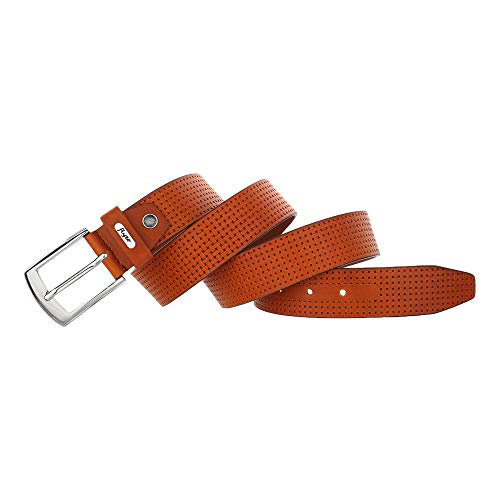 Flyer Men's Genuine Leather Belt - Adjustable Tan Leather Belt For Formal & Casual Wear