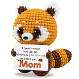 Mom Birthday Gifts From Daughter Son, Positive Crochet Red Panda Gifts | Christmas Mom Gifts From...