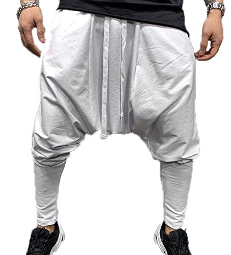 Herren leichte Baumwolle Ninja Aladdin Haremshose Hose Lose Hippie-Hose/Hose Cover