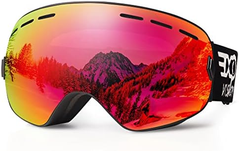 EXP VISION Snowboard Ski Goggles Men Women Youth, Anti Fog OTG Winter Snow Goggles Spherical Detachable Lens