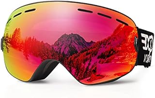 EXP VISION Snowboard Ski Goggles Men Women Youth, Anti Fog OTG Winter Snow Goggles Spherical Detachable Lens