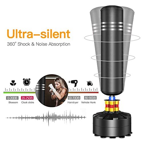 Dprodo Punching Bag Heavy Boxing Bag With Suction Cup Base - Freestanding Punching Bag For Adults Kickboxing Bags Kick Punch Bag, Black, 69" (Rw081201) #TOP1