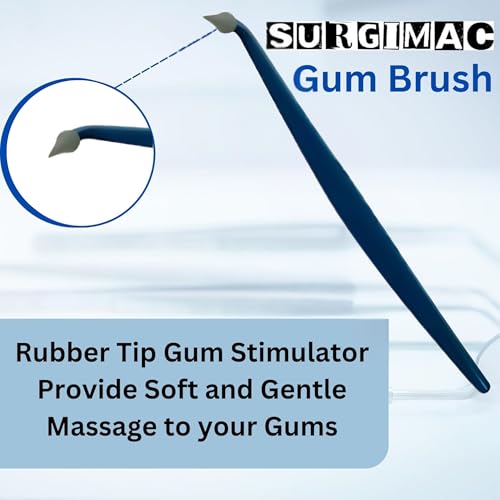 SurgiMac Gum Massager Dental Picks – Rubber Tip Oral Care Tools, Floss Picks for Teeth Cleaning, Plaque Remover, Soft Gum Stimulators | 10-Pack - Thumbnail 3
