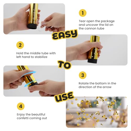 Small Confetti Cannon 24 Pack Mini Confetti Poppers Gold Party Poppers Confetti Small Party Confetti for Kids Ideal for Weddings Birthdays Graduations Baby Shower Christmas New Years by ZZPAKUE - Image 4