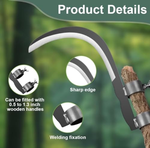 Image of Coconut Plucker & Grass Sickle Cutter Head | High Tempered Steel Multipurpose Agricultural Hand Tool for Tree Branch Cutting,Crop Harvesting & Gardening Use | Darati | Kokki Aruval |Pack of 1
