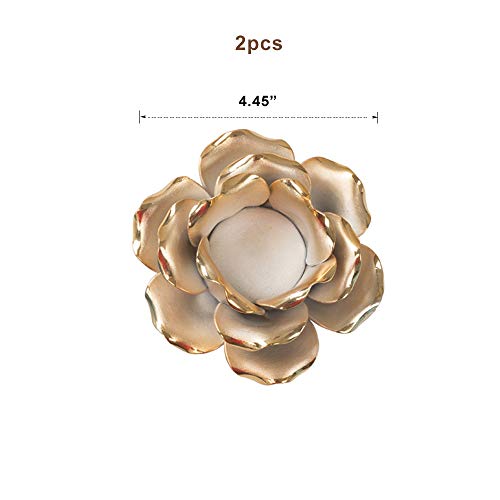 Insiswiner Ceramic Flower Tea Light Candle Holders Home Table Top Decoration Gold Rose #TOP1