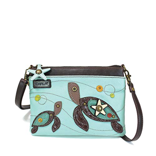 Chala Mini Crossbody Phone Purse with 2 Adjustable Straps (Mom & Baby Sea Turtle)